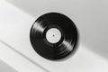 Old-fashioned Vinyl Record on a grey Background. AI Generative Royalty Free Stock Photo