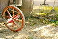 Old fashioned wagon wheel Royalty Free Stock Photo