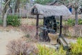 Old fashioned waterwheel mill at Gwanghallu Pavilion park Royalty Free Stock Photo