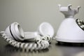 Old Fashioned White Telephone off the Hook Royalty Free Stock Photo