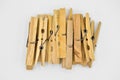 Old fashioned wooden pegs natural Royalty Free Stock Photo