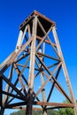 An old wooden headframe that used to stand above a mine Royalty Free Stock Photo