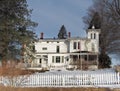 Old fashoined home with white picket fence Royalty Free Stock Photo