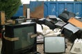 Old faulty televisions properly disposed of in landfills for recycling