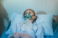 Old Female patients despaired in hospital beds Royalty Free Stock Photo