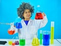 Old female scientist in research laboratory