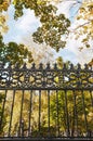 An old fence with decorative elements from the times of the Russian Empire