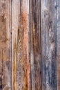 The old fence is made of unpainted planks with a worn surface. Royalty Free Stock Photo