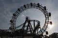 Old ferris wheel in amusement park Prater, Vienna, Austria Royalty Free Stock Photo