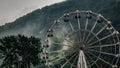 Old ferris wheel in attractions park. Krasnodar region Royalty Free Stock Photo