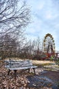 Old ferris wheel in the ghost town of Pripyat. Consequences of the accident at the Chernobil nuclear power plant