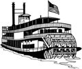 Old Ferry Boat cartoon Vector Clipart Royalty Free Stock Photo