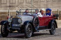 An old Fiat car participates, during Riga Retro 2019 - Royalty Free Stock Photo