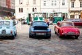 Old Fiat cars like 500 and Porche car exposed at the National Day of the Vintage Vehicle, Trieste