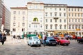 Old Fiat cars like 500 and Porche car exposed at the National Day of the Vintage Vehicle, Trieste