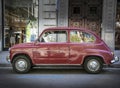 Old Fiat 600 city car in Barcelona, Spain