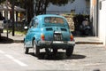 Old Fiat 500 on a jack Royalty Free Stock Photo