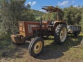 Old Fiat 80 - 66 tractor in the Tuscan countryside, Italy