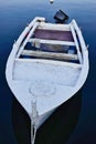 Old Fibreglass Runabout Boat With Outboard Motor Royalty Free Stock Photo