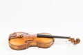 The old fiddle, isolated on white background. Viola, Instrument for music