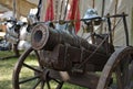 Old field cannon on grass Royalty Free Stock Photo