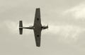 Old fighter airplane in black and white Royalty Free Stock Photo