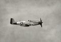 Old fighter airplane in flight Royalty Free Stock Photo