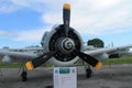 Old fighter plane armed front view Royalty Free Stock Photo