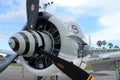 Old fighter plane engine view close up Royalty Free Stock Photo