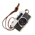 Old film camera isolate on white with clipping path for object, Royalty Free Stock Photo