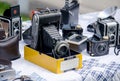 Old film cameras Royalty Free Stock Photo