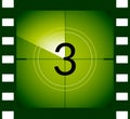 Old film movie countdown frame. Old vintage retro cinema vector timer count