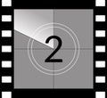 Old film movie countdown frame. Old vintage retro cinema vector timer count Royalty Free Stock Photo