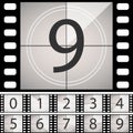 Old film movie countdown frame. vintage retro cinema timer for your design Royalty Free Stock Photo