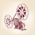 Old film projector hand drawn Royalty Free Stock Photo