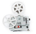 Old film projector isolated on a white background Royalty Free Stock Photo