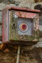 Old fire alarm box unneeded since a long time Royalty Free Stock Photo