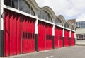 Old fire station garage doors Royalty Free Stock Photo