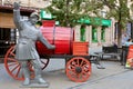 Old firefighter sculpture in Chelyabinsk, Russia