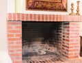 Old fireplace in country house Royalty Free Stock Photo