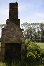 Old fireplace in paddock left standing as a solitary Royalty Free Stock Photo