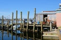 Old Fish House Pier Trawler Reflection Royalty Free Stock Photo
