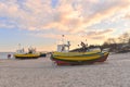 Old fishboats in Sopot in Poland Royalty Free Stock Photo