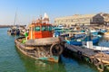 Old fisherman boat in jaffa, Israel. Royalty Free Stock Photo