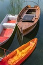 Old fisherman boats on the lake