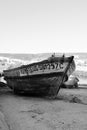 Old fishermen boat in the port of sesimbra. Royalty Free Stock Photo