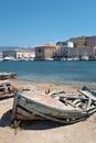 Old fishing boat. Chania, Crete, Greece Royalty Free Stock Photo