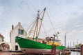 Old fishing boat docked in the Dutch village of Urk Royalty Free Stock Photo