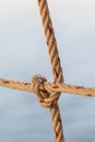 Old fishing boat rope with a Tied Knot Royalty Free Stock Photo