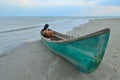 Old fishing boat on sea beach Royalty Free Stock Photo